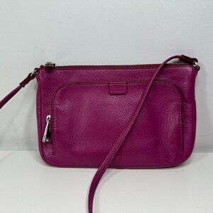Fossil Riley Mini ZB6448690 Fuchsia Leather Swingpack/Crossbody Bag